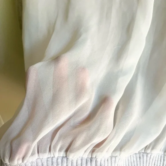 NWT Lane Bryant Grey Knit V- Neck Kimono Sleeve Mixed Media Sheer Top Sz… - Picture 9 of 13